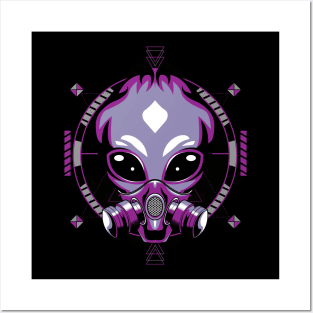 alien space mask Posters and Art